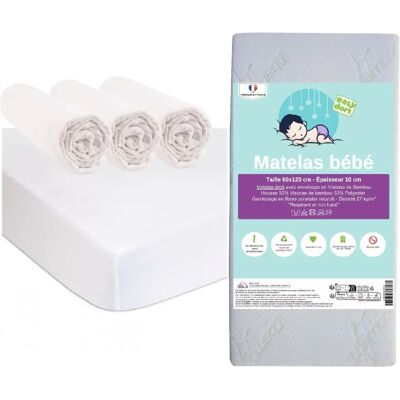Easy Dort - Berceau 50x100 - 50x100 cm - Coton blanc - Matelas bébé - Publicité Easy Dort - Berceau 50x100 - 50x100 cm - Coton blanc - Matelas bébé - Publicité