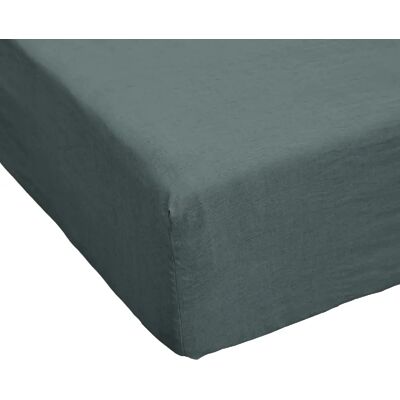 Housse De Reve - Drap Housse Lin Ardoise 160x200 - Drap Housse - Publicité Housse De Reve - Drap Housse Lin Ardoise 160x200 - Drap Housse - Publicité