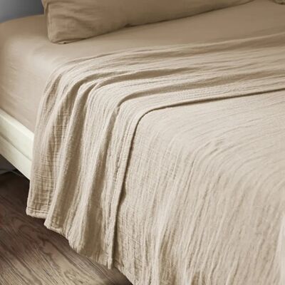 Housse De Rêve Drap plat 270x300 cm Gaze de Coton Terra Ficelle - Publicité Housse De Rêve Drap plat 270x300 cm Gaze de Coton Terra Ficelle - Publicité