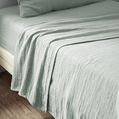 Housse De Rêve Drap plat 240x300 cm Gaze de Coton Eucalyptus - Publicité Housse De Rêve Drap plat 240x300 cm Gaze de Coton Eucalyptus - Publicité