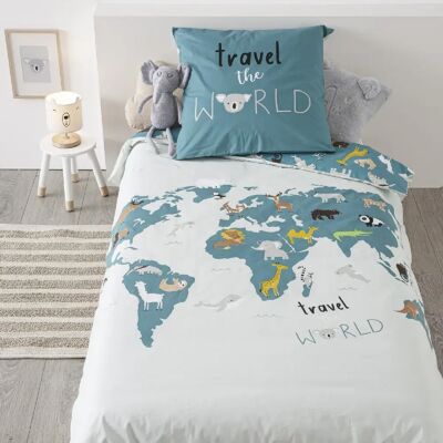 Atmosphera For Kids - World Map - 100% Coton - Publicité Atmosphera For Kids - World Map - 100% Coton - Publicité