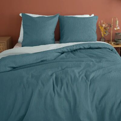 Home Collection Parure housse de couette 100% microfibre lavée et gaufré, astral - Publicité Home Collection Parure housse de couette 100% microfibre lavée et gaufré, astral - Publicité