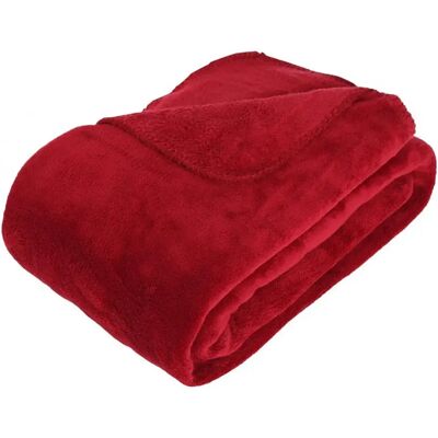 Pegane Plaid, couverture en microfibre coloris rouge -longueur 230 x profondeur 180 x hauteur 1 cm - Publicité Pegane Plaid, couverture en microfibre coloris rouge -longueur 230 x profondeur 180 x hauteur 1 cm - Publicité