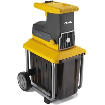 Stiga BIO SILENT 2500 - Broyeur électrique 2 500 W - Rotor 8 dents - 60 L - Jaune - Publicité Stiga BIO SILENT 2500 - Broyeur électrique 2 500 W - Rotor 8 dents - 60 L - Jaune - Publicité