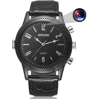 Montre Caméra Espion Full HD 1080p Bracelet Cuir Vision Nuit Détection Mouvement - 32 Go - Noir - Yonis - Publicité Montre Caméra Espion Full HD 1080p Bracelet Cuir Vision Nuit Détection Mouvement - 32 Go - Noir - Yonis - Publicité