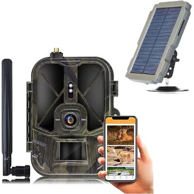 Yonis Caméra de Chasse 4G 4K Avec Panneau Solaire + Chargeur + 1 Batterie + SD 128Go - Publicité Yonis Caméra de Chasse 4G 4K Avec Panneau Solaire + Chargeur + 1 Batterie + SD 128Go - Publicité