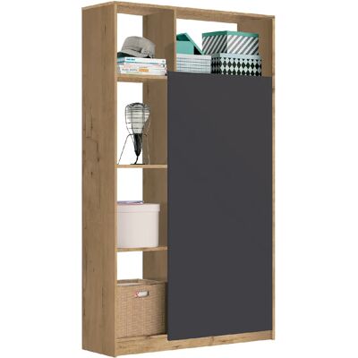 Pegane - Armoire 180x100x35 - Chêne Doré/ Gris - Wardrobe - Publicité Pegane - Armoire 180x100x35 - Chêne Doré/ Gris - Wardrobe - Publicité