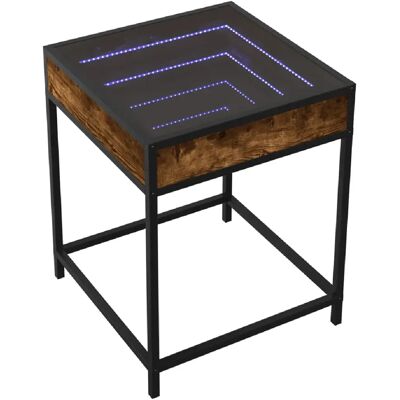 Decoshop26 Table de chevet avec miroir LED - Chêne - Publicité Decoshop26 Table de chevet avec miroir LED - Chêne - Publicité