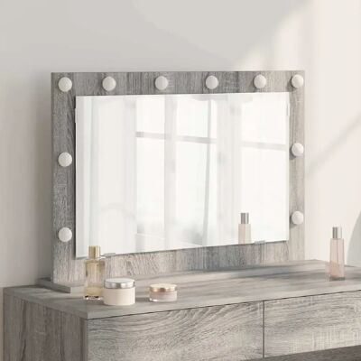 Vidaxl - Miroir Grey Sonoma - 80x55cm - Mural LED - Publicité Vidaxl - Miroir Grey Sonoma - 80x55cm - Mural LED - Publicité