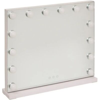 Pegane Miroir de salle de bain LED - Blanc - Publicité Pegane Miroir de salle de bain LED - Blanc - Publicité