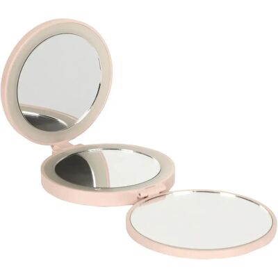 Paris prix miroir de poche LED grossissant - Rose - Publicité Paris prix miroir de poche LED grossissant - Rose - Publicité