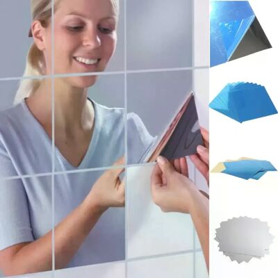 General Autocollant mural miroir carré autocollant pour salle de bain, salon, décoration artistique, autocollant mural miroir amovible~01228 - Publicité General Autocollant mural miroir carré autocollant pour salle de bain, salon, décoration artistique, autocollant mural miroir amovible~01228 - Publicité
