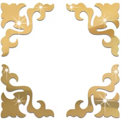 General 4 autocollants d'angle en acrylique effet miroir géométrique doré, décoration moderne pour salle de bain, bordure, ligne d'angle, décoration murale~01764 - Publicité General 4 autocollants d'angle en acrylique effet miroir géométrique doré, décoration moderne pour salle de bain, bordure, ligne d'angle, décoration murale~01764 - Publicité