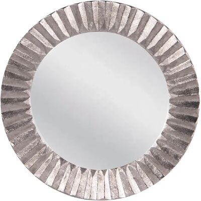 Table Passion Miroir en fonte plissé argent 39 cm - Publicité Table Passion Miroir en fonte plissé argent 39 cm - Publicité