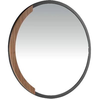 Angel Cerda Miroir mural rond bois noir - Publicité Angel Cerda Miroir mural rond bois noir - Publicité