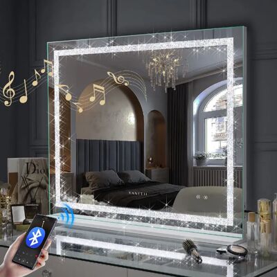 Fenchilin Miroir coiffeuse lumineux - Blanc - Publicité Fenchilin Miroir coiffeuse lumineux - Blanc - Publicité