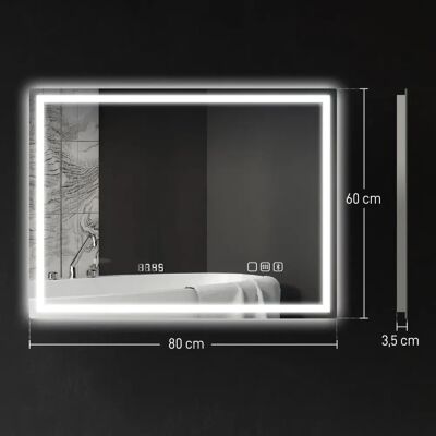 Générique Miroir salle de bain LED Bluetooth - Argent - Publicité Générique Miroir salle de bain LED Bluetooth - Argent - Publicité