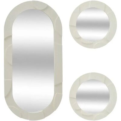 Atmosphera Lot de 3 miroirs muraux Anny - Beige - Publicité Atmosphera Lot de 3 miroirs muraux Anny - Beige - Publicité