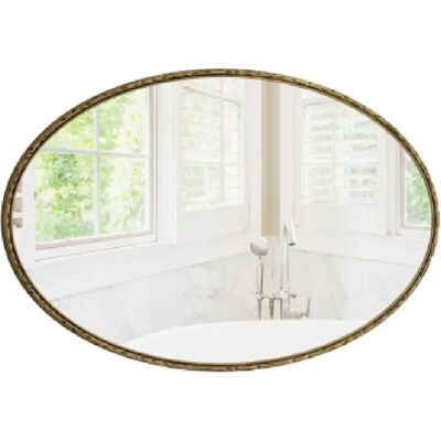 ByteLike Miroir ovale mural doré vieilli en fer forgé 65×100cm - Publicité ByteLike Miroir ovale mural doré vieilli en fer forgé 65×100cm - Publicité