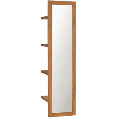 Miroir mural Nnevl avec étagères - 30x30x120 cm - Style colonial rustique - Publicité Miroir mural Nnevl avec étagères - 30x30x120 cm - Style colonial rustique - Publicité