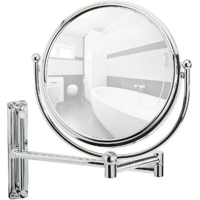 Wenko Miroir mural grossissant de salle de bain Deluxe - Diam. 19 cm - Argent - Publicité Wenko Miroir mural grossissant de salle de bain Deluxe - Diam. 19 cm - Argent - Publicité