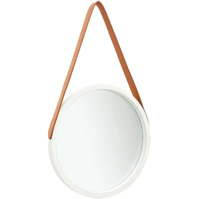 Décoshop26 - DEC022902 - Blanc et brun - 40 cm - Miroir - Publicité Décoshop26 - DEC022902 - Blanc et brun - 40 cm - Miroir - Publicité