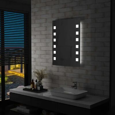 Decoshop26 Miroir mural LED - Salle de bains 60x80 cm - Publicité Decoshop26 Miroir mural LED - Salle de bains 60x80 cm - Publicité