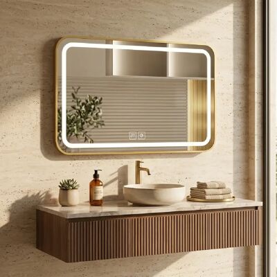 ByteLike Miroir LED Cadre Doré 50x80cm - Publicité ByteLike Miroir LED Cadre Doré 50x80cm - Publicité