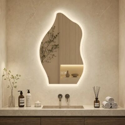 ByteLike Miroir LED Organique 80x60cm - Publicité ByteLike Miroir LED Organique 80x60cm - Publicité
