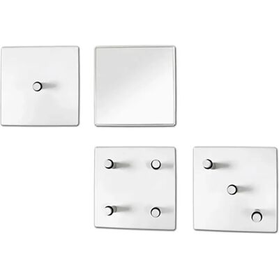Pegane Ensemble mural miroir et patères - Blanc - Publicité Pegane Ensemble mural miroir et patères - Blanc - Publicité