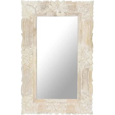 VidaXL Miroir Blanc - Bois de manguier - Publicité VidaXL Miroir Blanc - Bois de manguier - Publicité