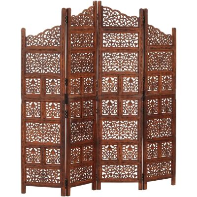 Decoshop26 Paravent séparateur de pièce cloison 4 panneaux motifs sculptés à la main 160 x 165cm bois manguier brun DEC030871 - Publicité Decoshop26 Paravent séparateur de pièce cloison 4 panneaux motifs sculptés à la main 160 x 165cm bois manguier brun DEC030871 - Publicité
