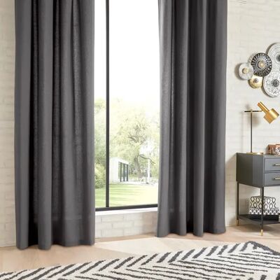 ATMOSPHERA Rideau à Oeillets Everly 135x240cm Gris Foncé - Publicité ATMOSPHERA Rideau à Oeillets Everly 135x240cm Gris Foncé - Publicité
