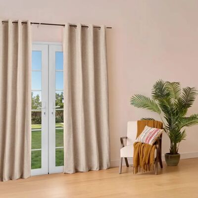 ATMOSPHERA Rideau Isolant Effet Laine Kys 140x260cm Beige - Publicité ATMOSPHERA Rideau Isolant Effet Laine Kys 140x260cm Beige - Publicité