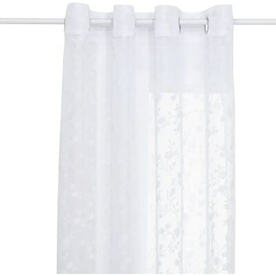 ATMOSPHERA Voilage à motif fleuri LAZI - 140 x 240 cm - Blanc - Publicité ATMOSPHERA Voilage à motif fleuri LAZI - 140 x 240 cm - Blanc - Publicité