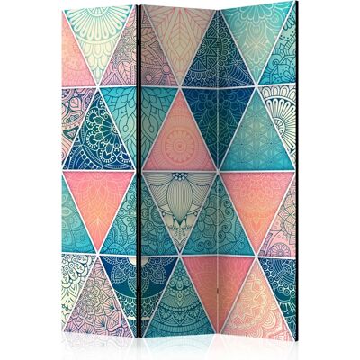 ARTGEIST Paravent en bois - Triangles Orientaux - 135x172cm - Séparateur - Publicité ARTGEIST Paravent en bois - Triangles Orientaux - 135x172cm - Séparateur - Publicité
