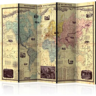 Paris prix Paravent Nouvelle carte du monde 5 volets - Multicolore - Publicité Paris prix Paravent Nouvelle carte du monde 5 volets - Multicolore - Publicité
