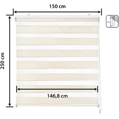 Easydeco - Día y Noche Lino 150x250 - Beige - Roller blind - Publicité Easydeco - Día y Noche Lino 150x250 - Beige - Roller blind - Publicité