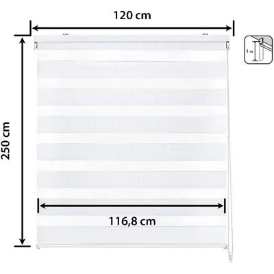 Easydeco - Día y Noche - Blanc - 120x250cm - Roller blind - Publicité Easydeco - Día y Noche - Blanc - 120x250cm - Roller blind - Publicité