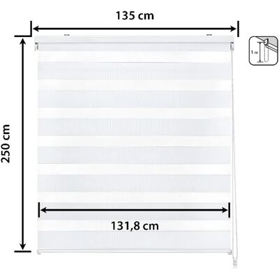 Easydeco - Día y Noche - Blanc - 135x250cm - Store enroulable - Publicité Easydeco - Día y Noche - Blanc - 135x250cm - Store enroulable - Publicité