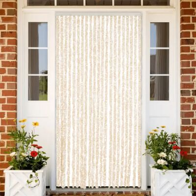 vidaXL Voile Anti-Insectes Beige et Blanc - Écran 90x200 cm Chenille - Publicité vidaXL Voile Anti-Insectes Beige et Blanc - Écran 90x200 cm Chenille - Publicité