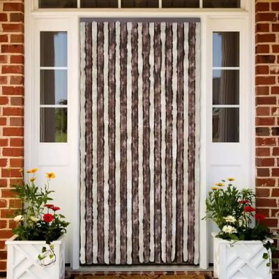 Decoshop26 Rideau chenille 90x220 cm - Beige et marron clair - Publicité Decoshop26 Rideau chenille 90x220 cm - Beige et marron clair - Publicité