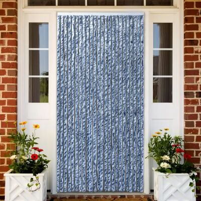 Decoshop26 Rideau anti-insectes moustiquaire chenille - Bleu/argent 100x220 cm - Publicité Decoshop26 Rideau anti-insectes moustiquaire chenille - Bleu/argent 100x220 cm - Publicité