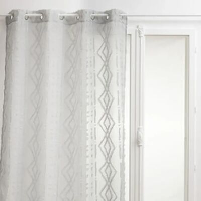 ATMOSPHERA Voilage Sama impression jacquard 140 x 240 cm - Gris - Publicité ATMOSPHERA Voilage Sama impression jacquard 140 x 240 cm - Gris - Publicité