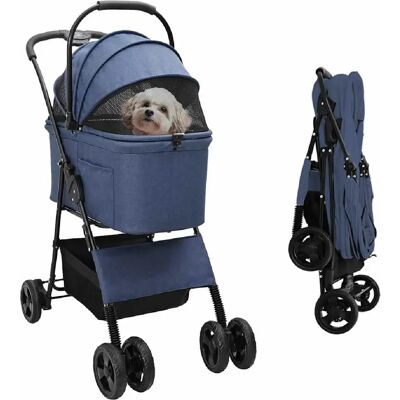 vidaXL Poussette Pliante pour Animaux Bleu 81 x 47 x 99 cm Polyester - Publicité vidaXL Poussette Pliante pour Animaux Bleu 81 x 47 x 99 cm Polyester - Publicité