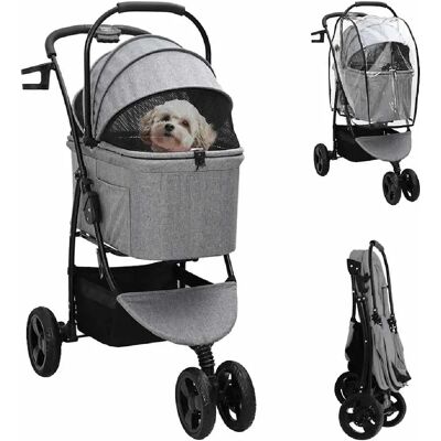 vidaXL Poussette Pliante pour Animaux Gris 78 x 54 x 101 cm Polyester - Publicité vidaXL Poussette Pliante pour Animaux Gris 78 x 54 x 101 cm Polyester - Publicité