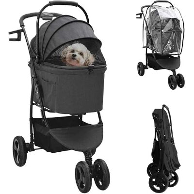 vidaXL Poussette Pliante pour Animaux Noir 78 x 54 x 101 cm Polyester - Publicité vidaXL Poussette Pliante pour Animaux Noir 78 x 54 x 101 cm Polyester - Publicité
