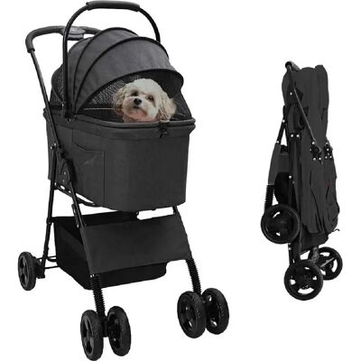 vidaXL Poussette Pliante pour Animaux Noir 81 x 47 x 99 cm Polyester - Publicité vidaXL Poussette Pliante pour Animaux Noir 81 x 47 x 99 cm Polyester - Publicité
