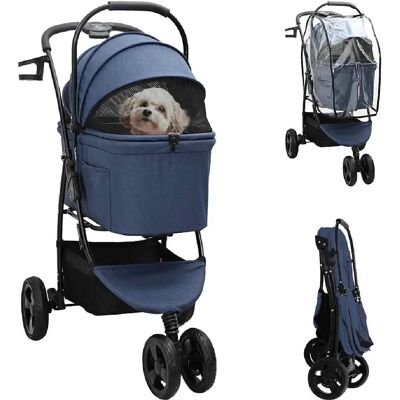 vidaXL Poussette Pliante pour Animaux Bleu 78 x 54 x 101 cm Polyester - Publicité vidaXL Poussette Pliante pour Animaux Bleu 78 x 54 x 101 cm Polyester - Publicité