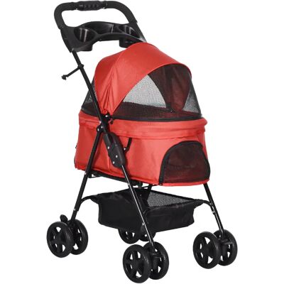 STILVORA Poussette pliable rouge en tissu Oxford 67 x 45 x 96 cm - Publicité STILVORA Poussette pliable rouge en tissu Oxford 67 x 45 x 96 cm - Publicité